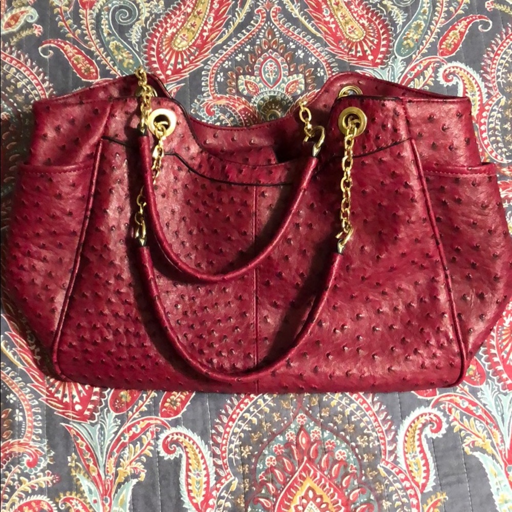Pink Ostrich Shoulder Purse